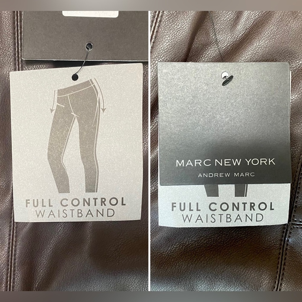 🆕 Marc New York Pants Women’s 3X Espresso Brown Faux Leather Pull On NEW NWT - Picture 7 of 9